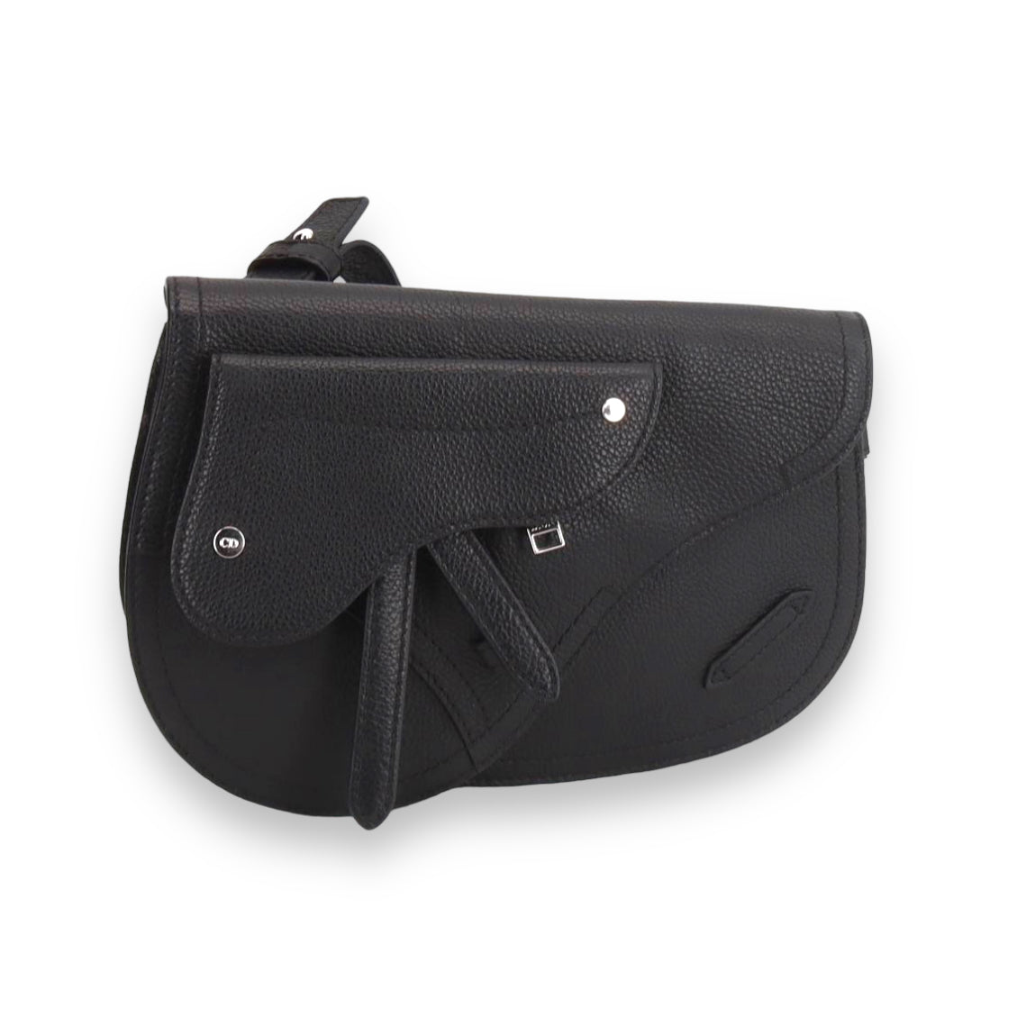 Saddle messenger bag clearance in black calfskin