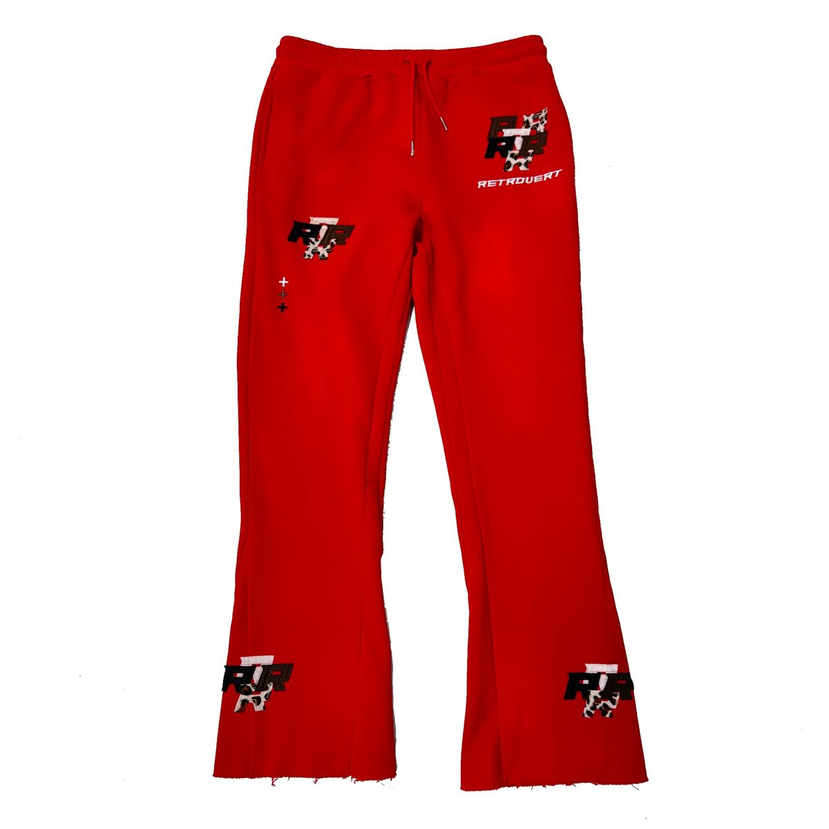 Retrovert Patch Flare Sweatpants - Red