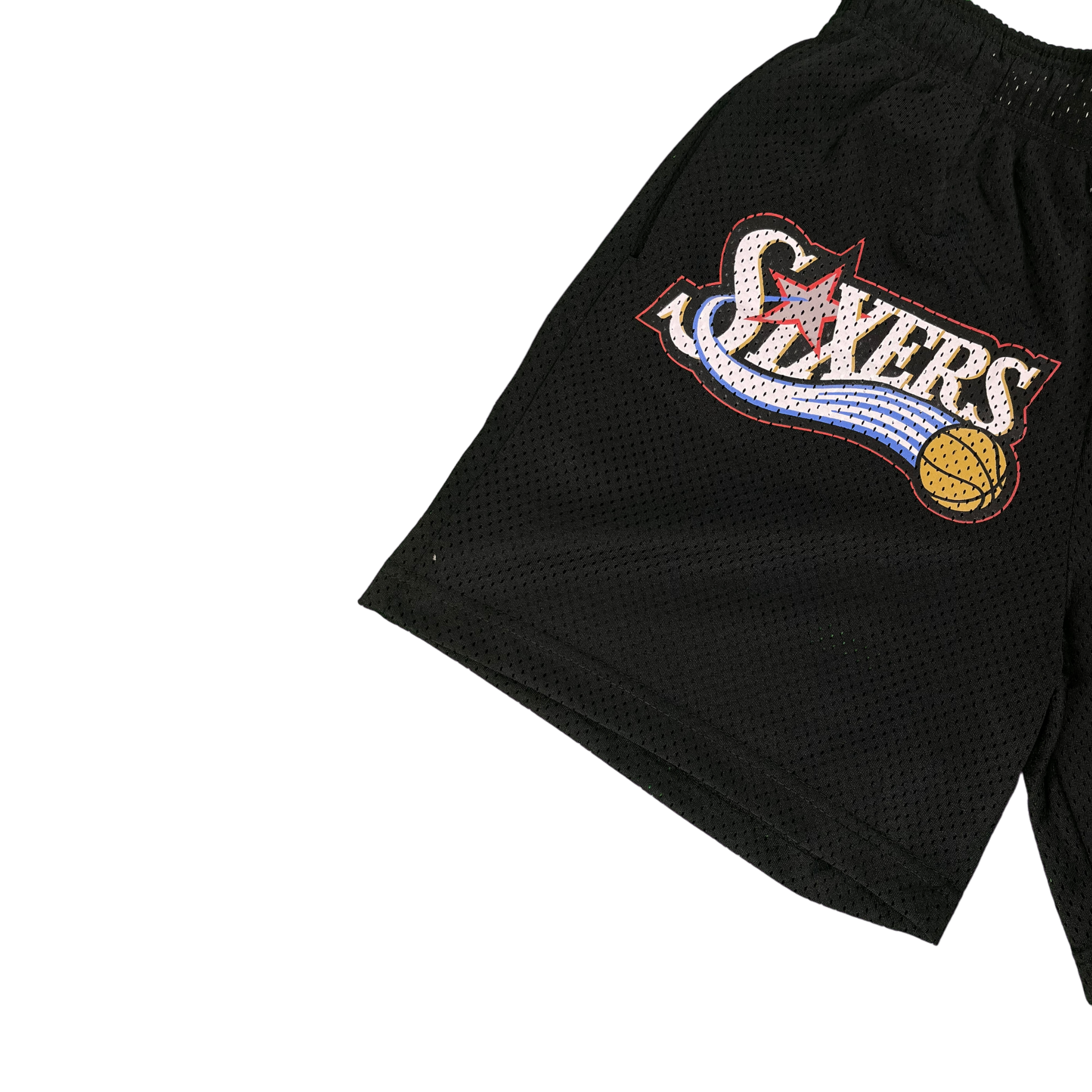 Eric Emanuel Black/Red 76 Sixer's Shorts