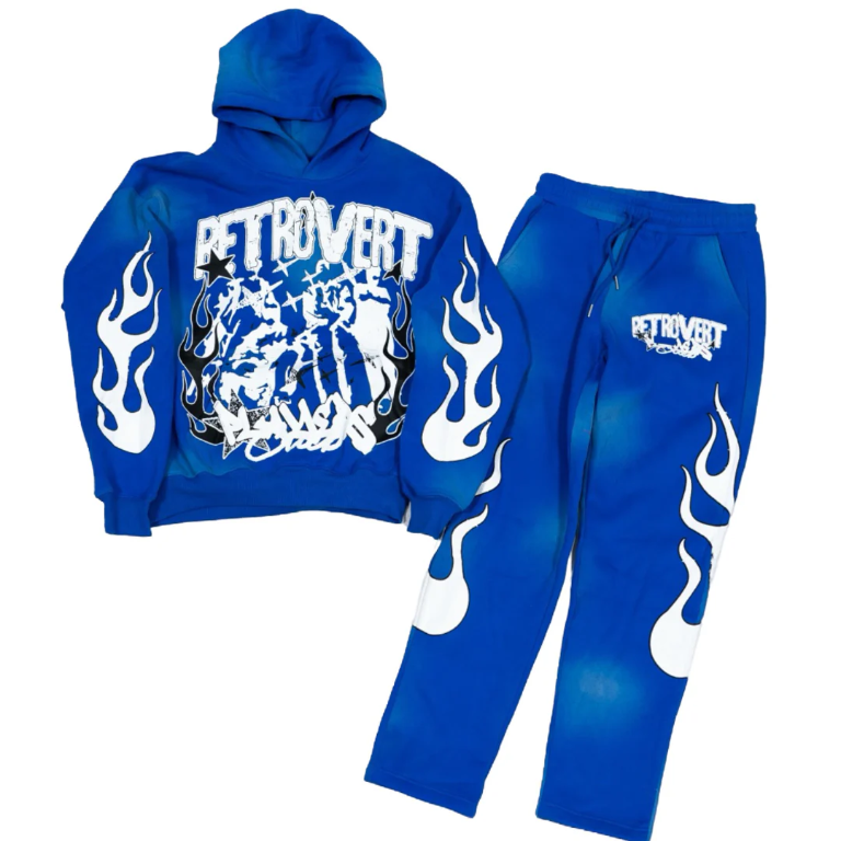 Retrovert Flame Hoodie Blue