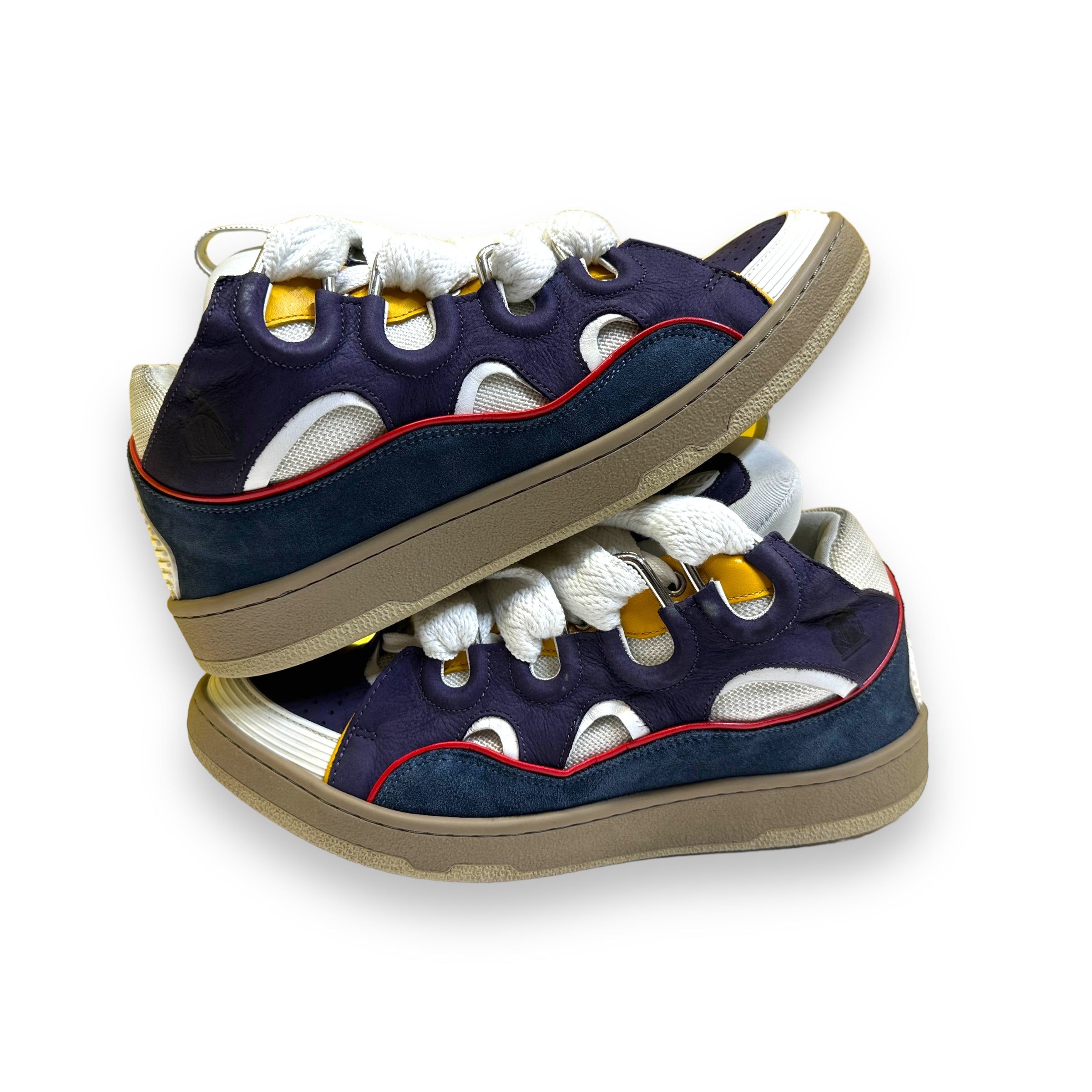 Lanvin Curb Navy Blue Sneakers