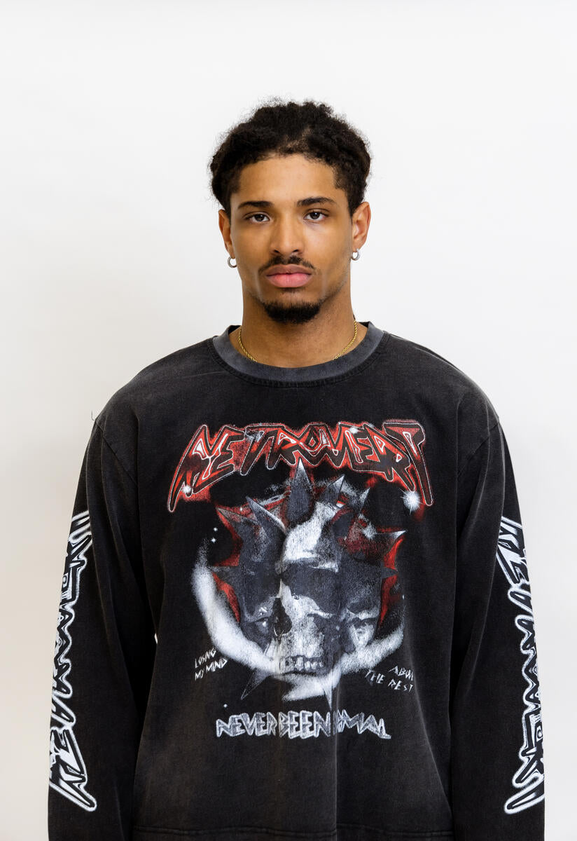 Retrovert Skullhead Longsleeve Tee - Black/Red