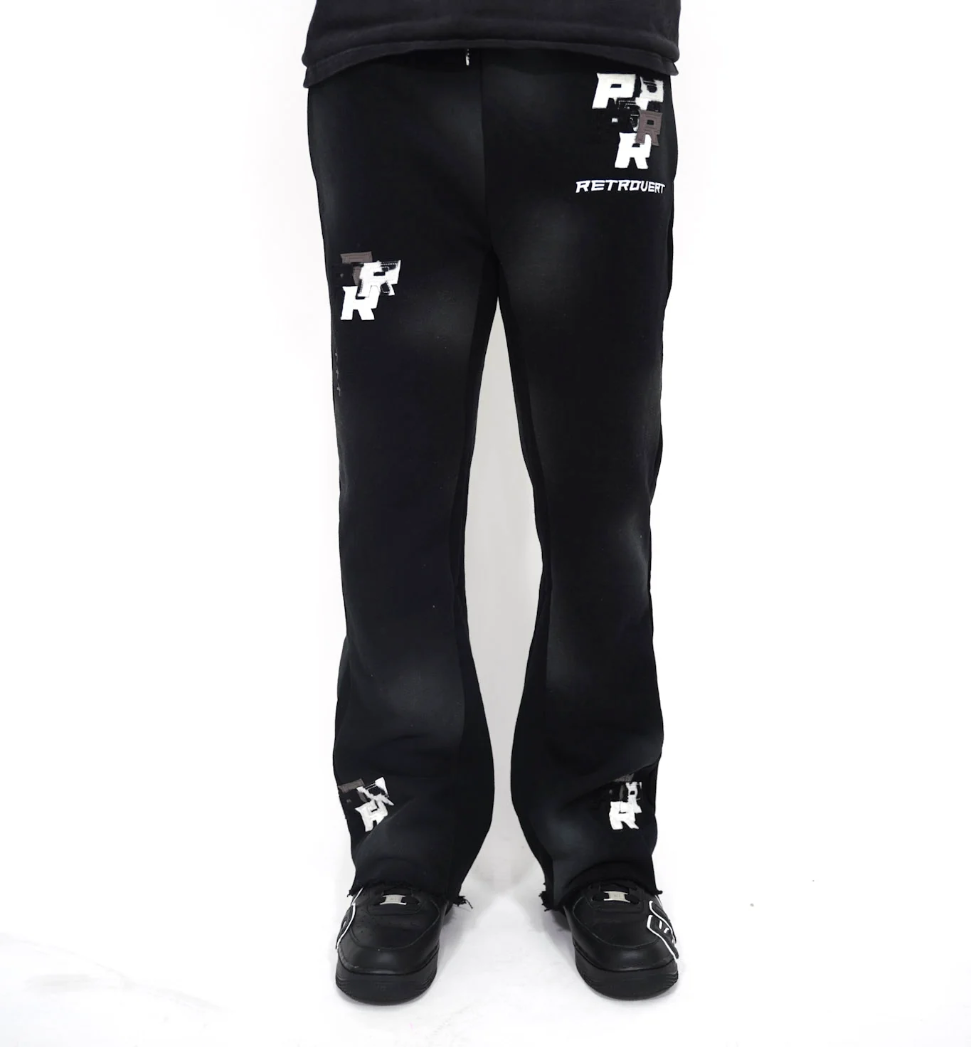 Retrovert Patch Flare Sweatpants - Coal