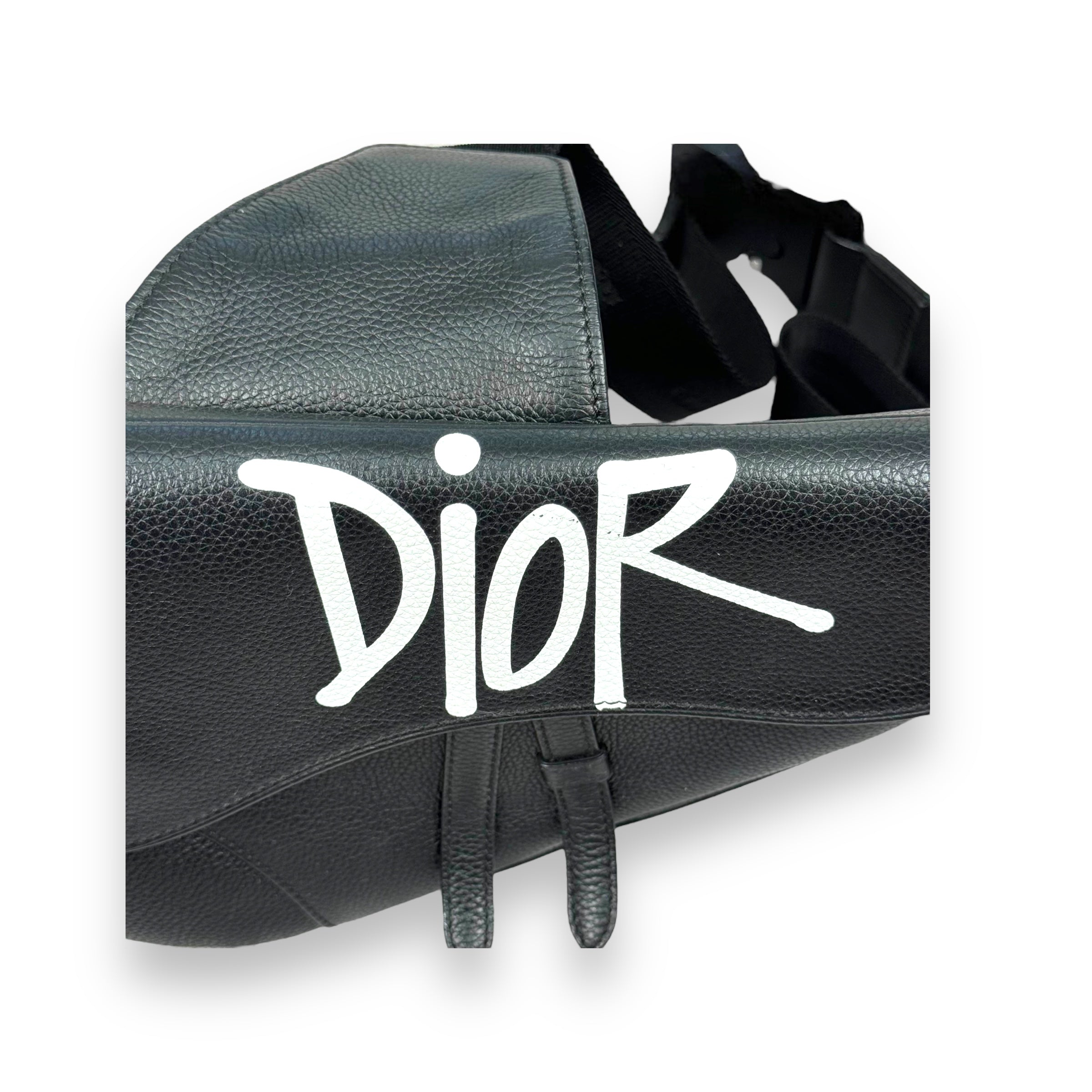 Dior x Stussy Black Saddle Bag