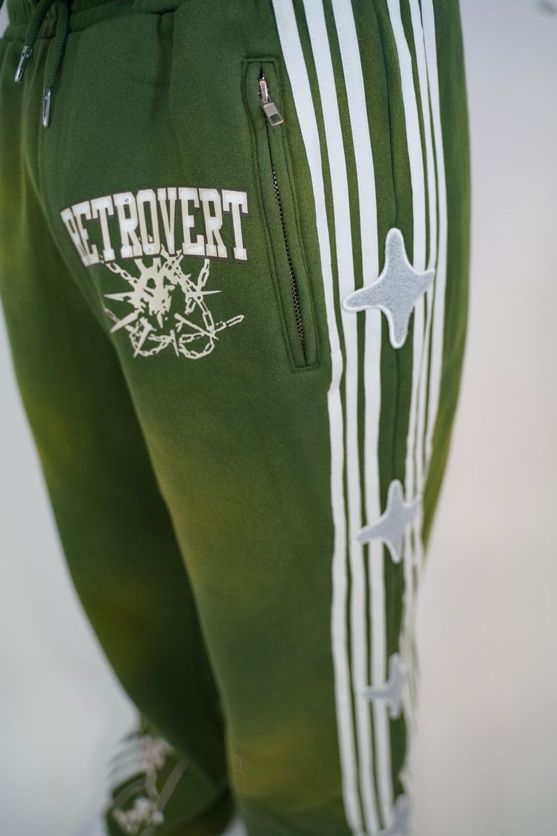 Retrovert Studded Destruction Pants Green