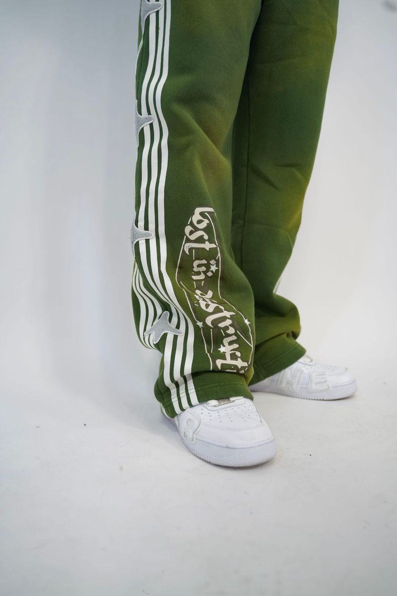 Retrovert Studded Destruction Pants Green