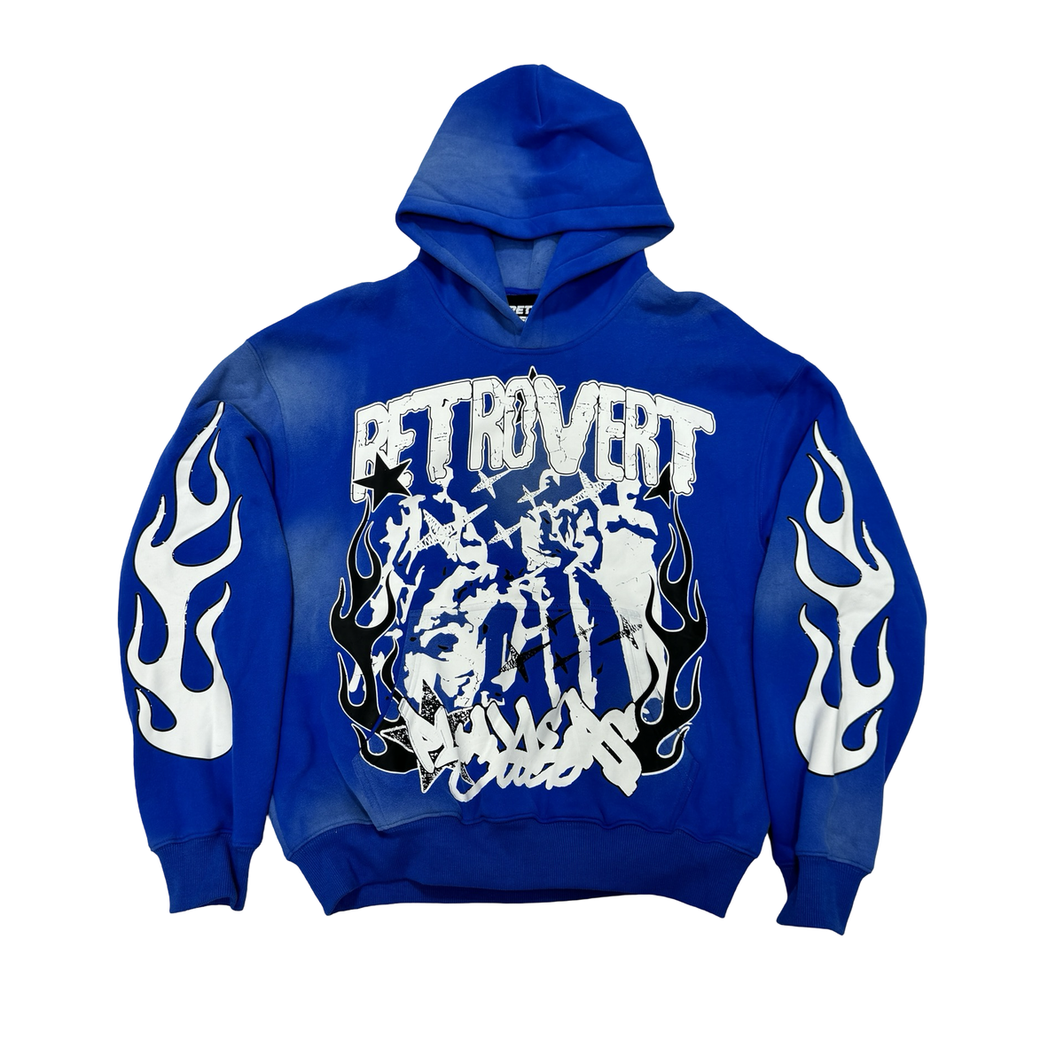 Retrovert Flame Hoodie Blue