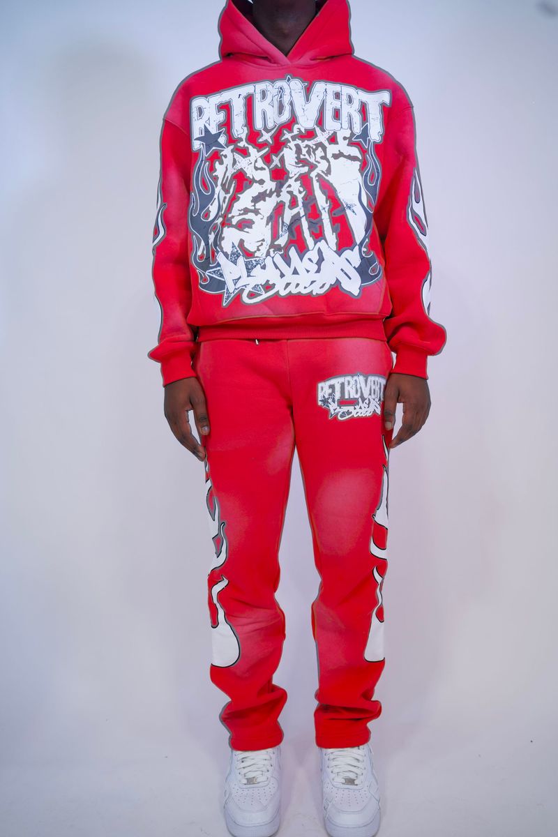 Retrovert Flame Pants Red